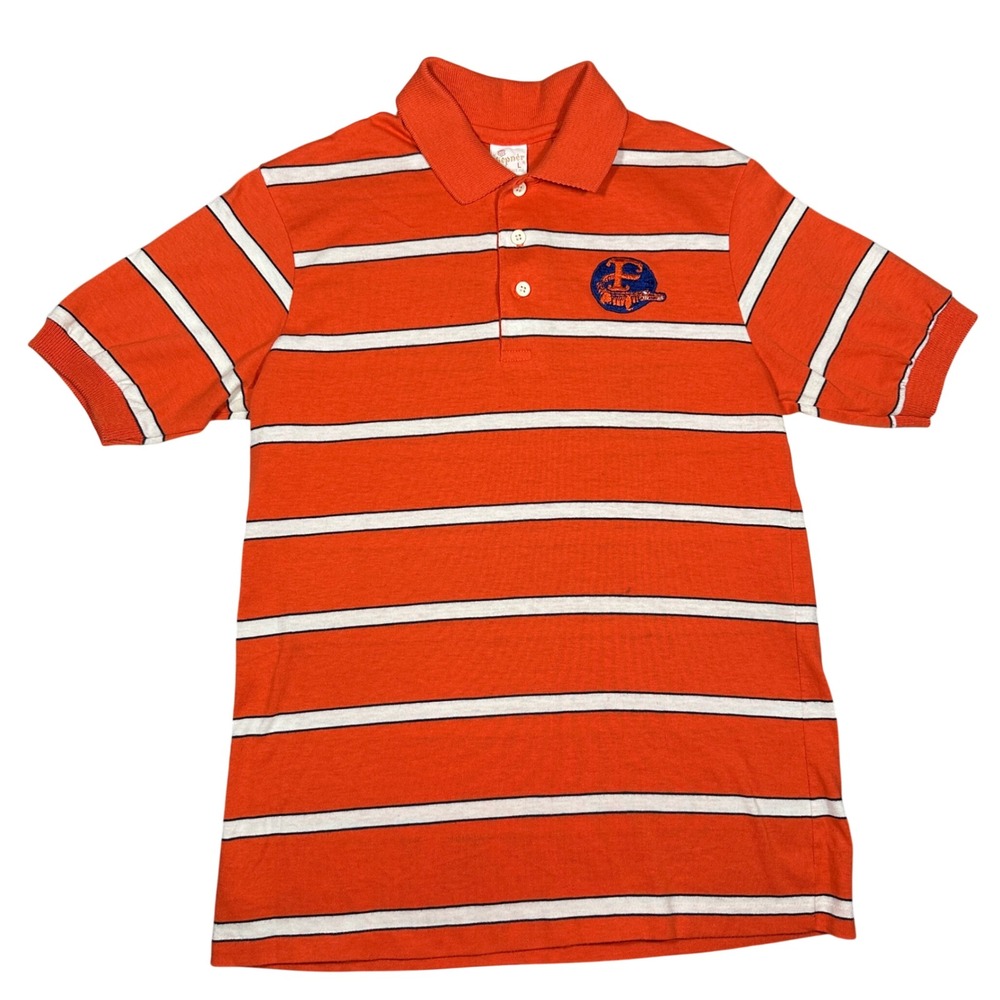 Vintage 70s/80s Florida Gators Polo Shirt Gepner Sportswear Mens Orange Striped